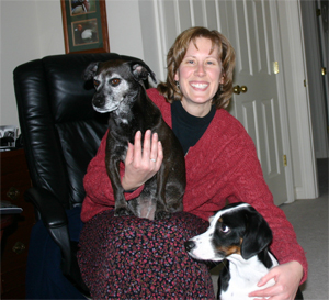 Boss man using his new camera to take a picture of the pack he loves.